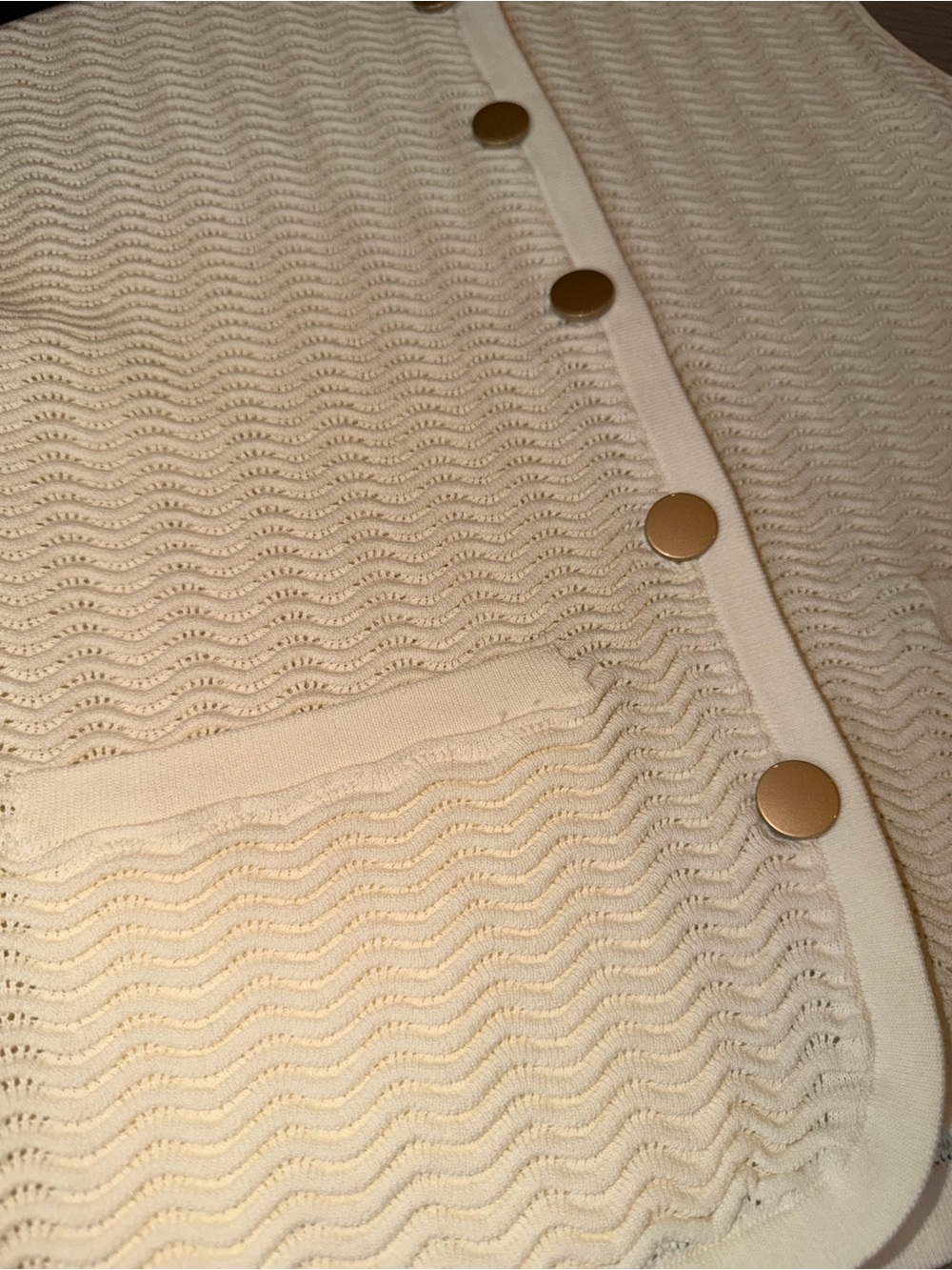rag & bone Cream Sleeveless Knit Button Front Vest - Picture 2 of 3